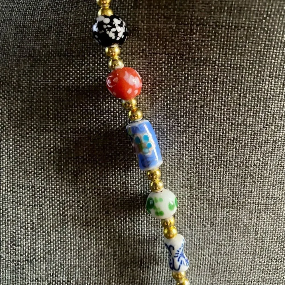 Vintage Chinese Ceramic Necklace